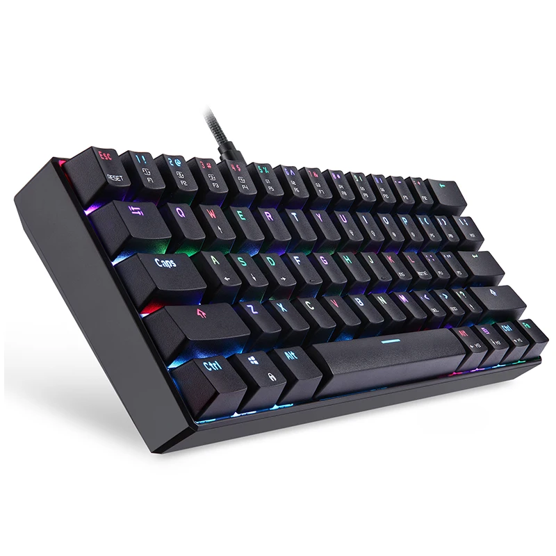 mini motospeed ck61 rgb gaming mechanical keyboard 61 keys usb wired led backlight portable 60 keyboards for pc computer gamer free global shipping