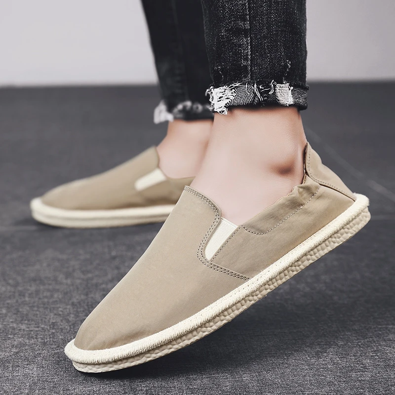 Мужские повседневные туфли ручной работы плетеные модные плоские эспадрильи