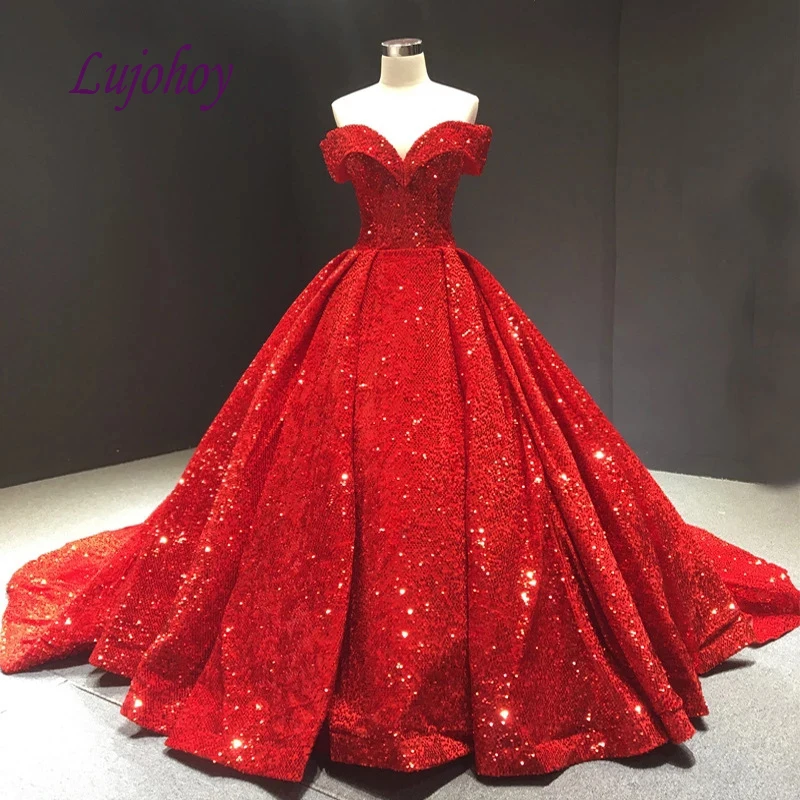 Luxury Red Quinceanera Dresses Ball Gown Sequin Corset Plus Size Mexican 15 year old Sixteen Princess Sweet 16 Prom Dress