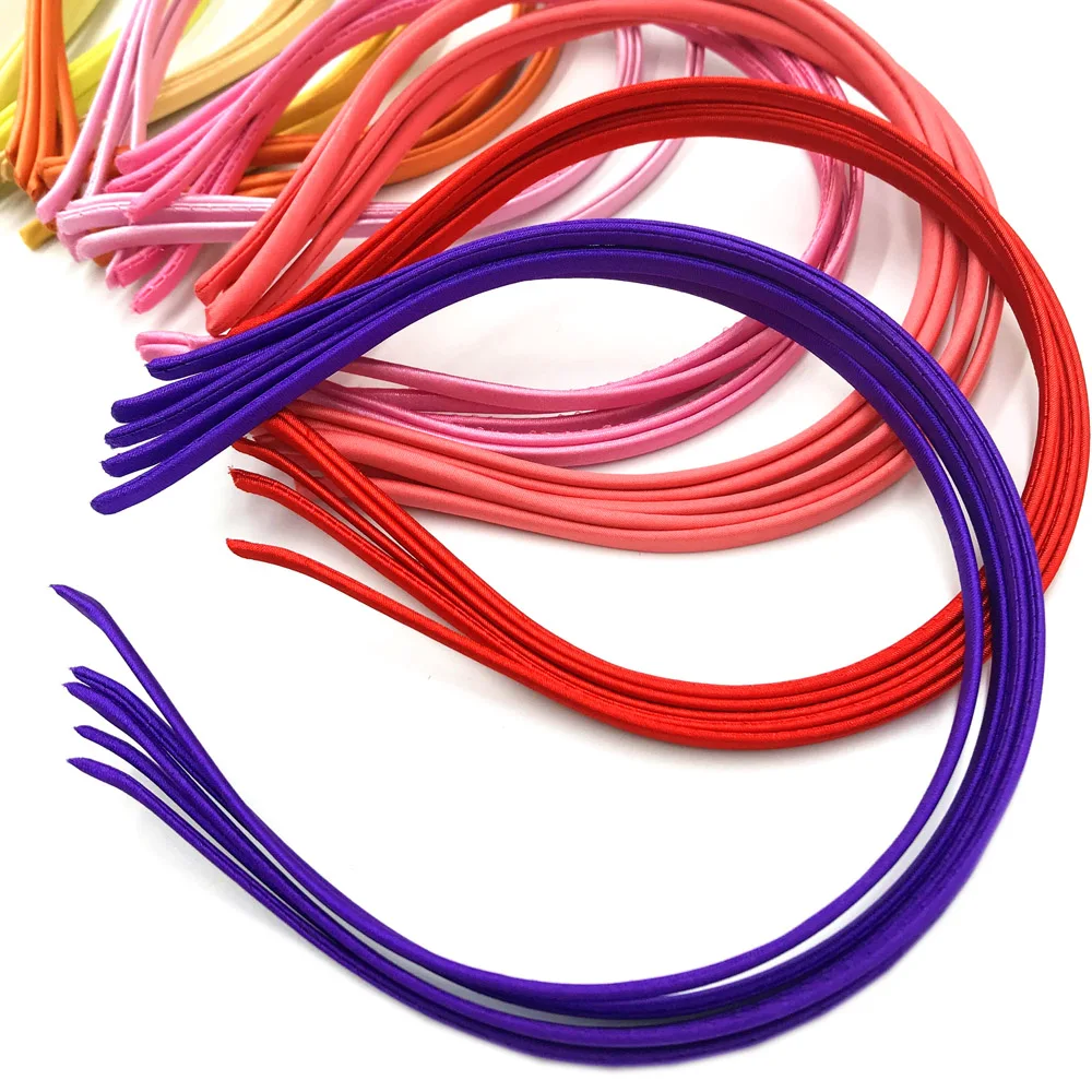 50 шт. оптовая продажа 20 ярких цветов тканевая обтянутая металлическая повязка на