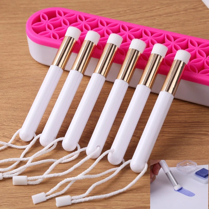 

Мини-держатель для кистей для растушевки, Овальный держатель для кистей, создавайте прекрасные детали для ваших поделок, инструментов для с...