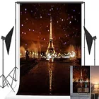 Фон для фотосъемки с изображением ночной Эйфелевой башни темы Парижа баннер принадлежности для вечерние реквизит для фотобудки