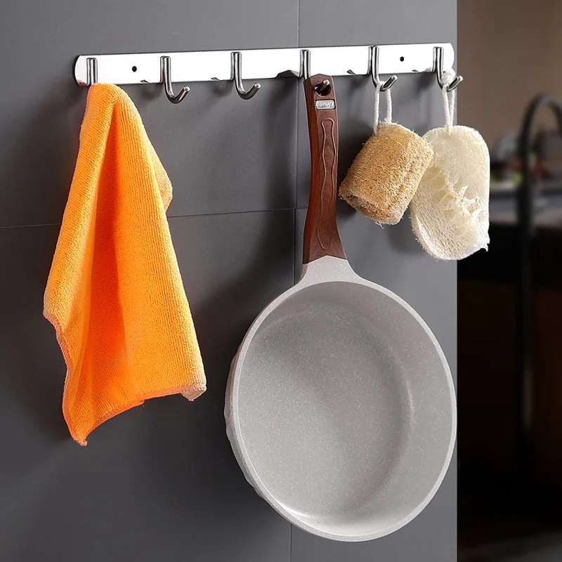 

Stainless Steel Wall Hook Self Adhesive Hanger Hook Coat Rack Key Holder Towel Hook Bathroom Hanging Hook Kitchen Hook Organizer