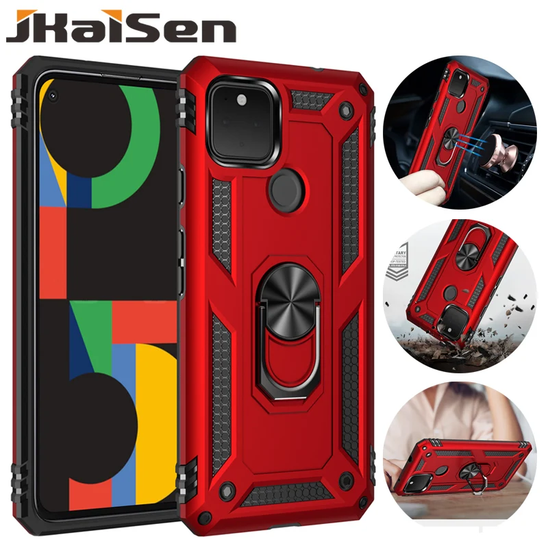 

JKaiSen Sergeant Ring Protective Case For Google Pixel 3A 4A 3AXL Shockproof Armor Magnetic Stand Phone Case For Pixel 5A 4A 5G