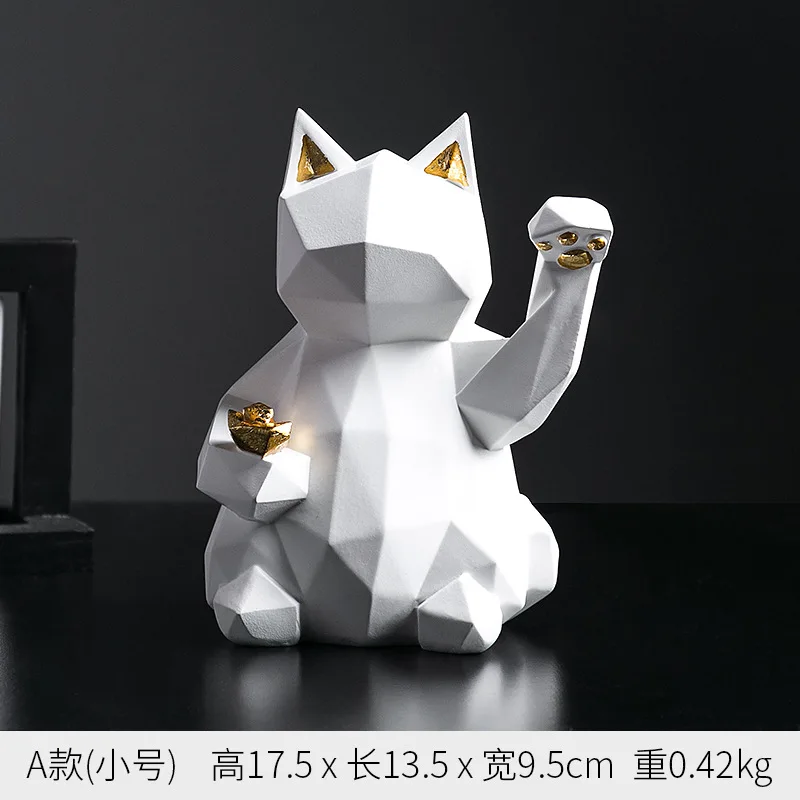 

Zhaocai Cat And Animal Ornaments Simple Modern Decoration Household Living Room Desktop Creative Resin Crafts