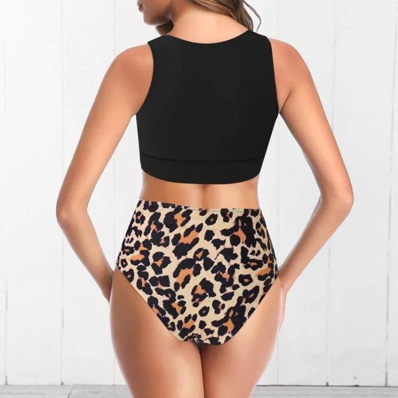 

High Waisted Swimsuit Bikini 2020 Push Up Swimwear Women Sexy Bathing Suit Female Vest Bikini Set Leopard Swim Suit Beachwear