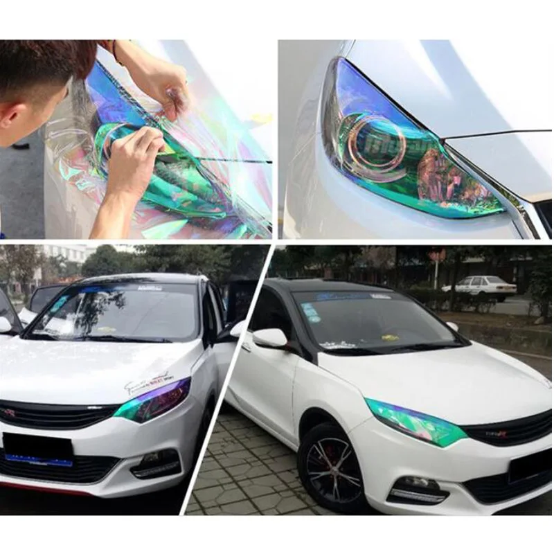 100 м x 30 см/12 "Автомобильный светильник пленка хамелеон головной для машинных