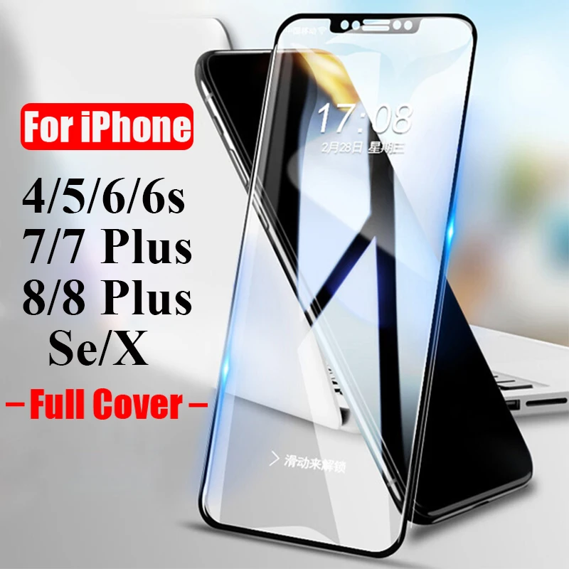 Защитное стекло для iPhone X 10 6 7 8 plus 6s 5S 5c se на aphone 5 s защита экрана закаленное