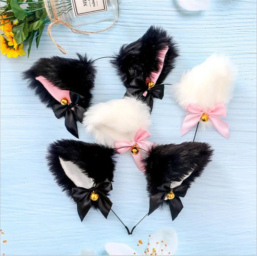 

2021 New Cute Lolita Lady Girl Fox Cat Ears Head Bands Kc Charming Maid Night Party Club Bar Hair Clip Hairband