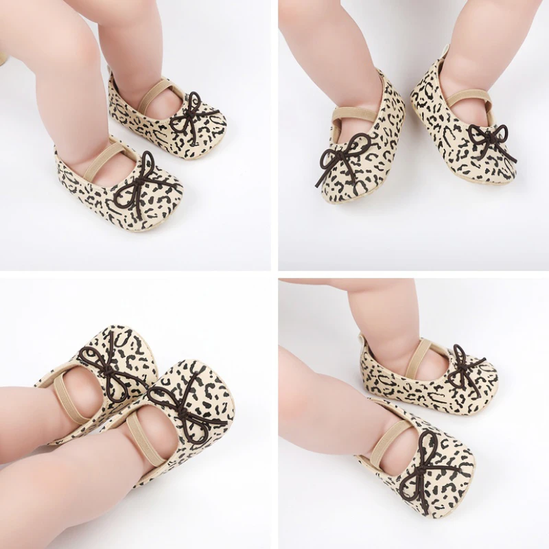 

Autumn Toddler Kids Baby Girls PU Princess Shoes Bow Leopard Print First Walkers Crib Sole Sneaker Baby Moccasins 0-18M 32