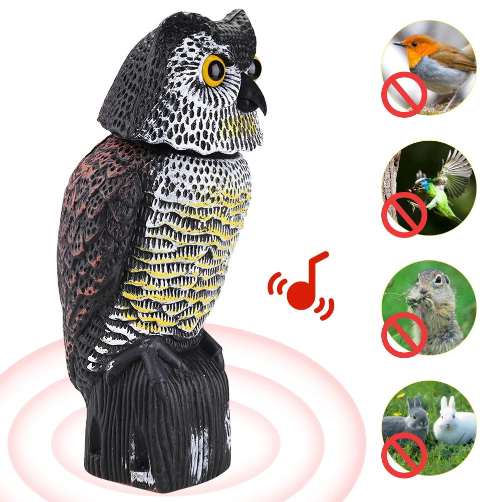 Садовое украшение статуя совы спугает птиц крыс с твитами Сова патио Декор