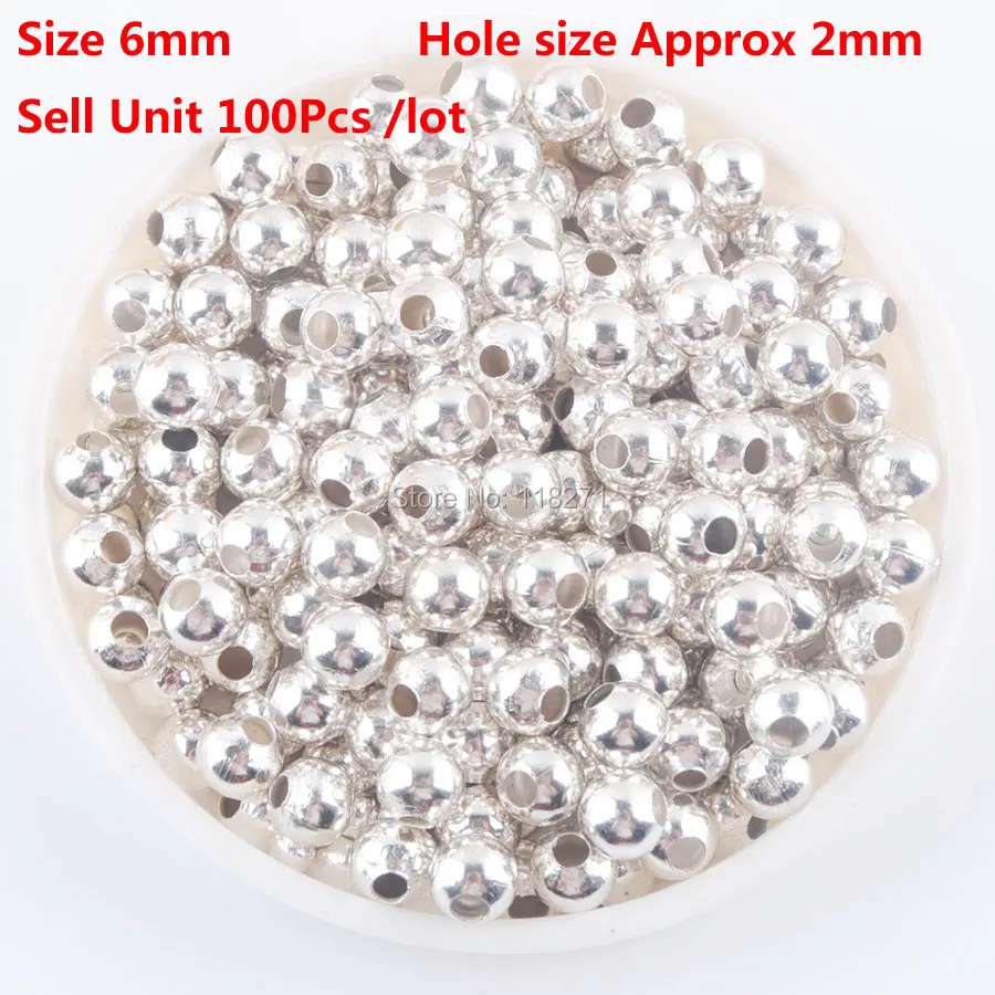 Золотистые/Серебристые оловянные металлические круглые бусины WOJIAER 3 мм 4 6 8