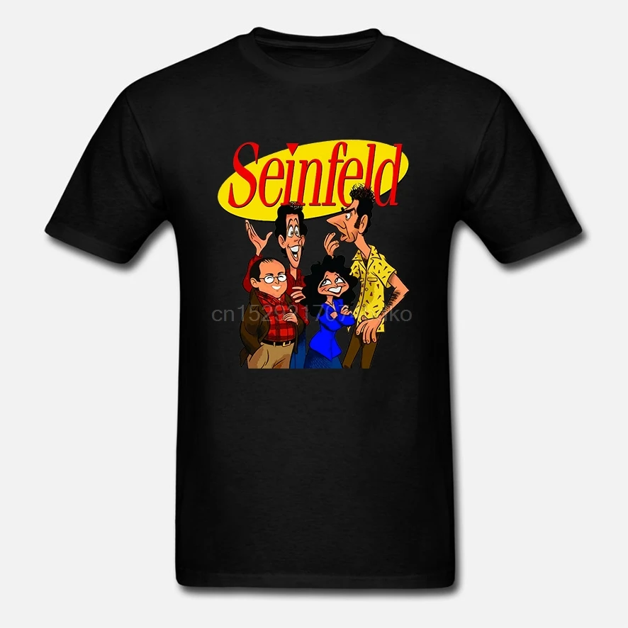 Футболка с карикатурными рисунками из мультфильма Крамер Костанза Элейн Джерри