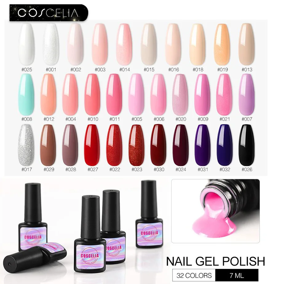 COSCELIA 7 мл Гель лак эмаль для ногтей все маникюра полупостоянные наборы основа