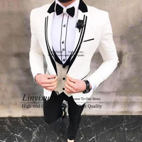 latest designs white suits for mens wedding groom tuxedos 3piece man blazer costume homme mariage slim fit terno masculino