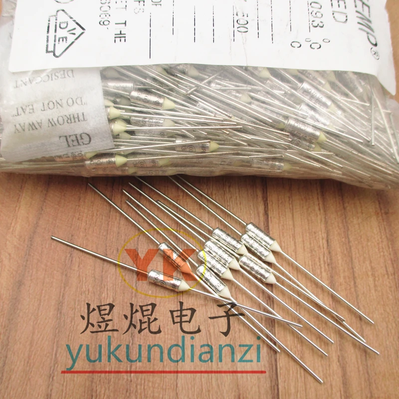 

100 pieces/1 lot 93 degree temperature fuse 10A 250V 93 temperature overheating metal fuse