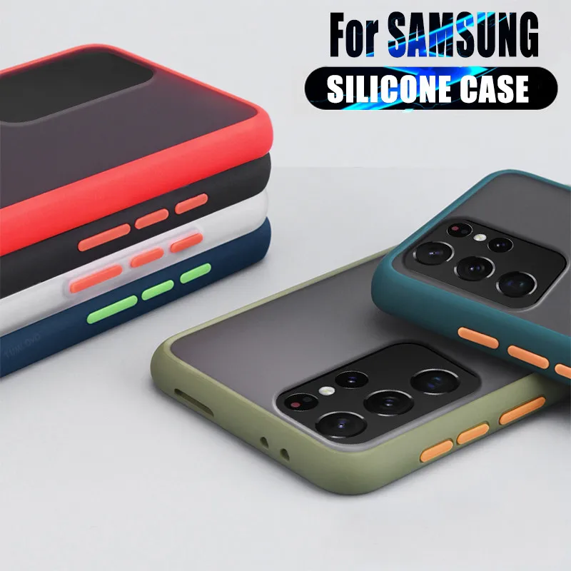 Matte Phone Case for Samsung Galaxy S21 S20 FE S10E S10 S9 S8 Plus Note 20 Ultra 8 9 10 Lite Pro A30 A50 A70 Silicone Case Cover