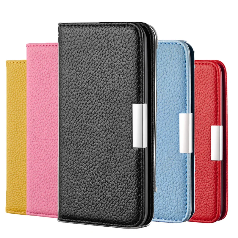 

Lychee pattern Leather Phone Case For Samsung Galaxy S21 S20 FE S10E S10 S9 S8 Plus Ultra Flip Book Cover Wallet Stand