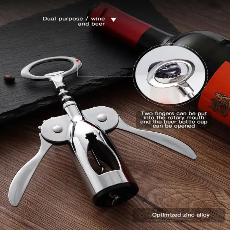 

Kitchen Tools Bottle Opener Wine Accessories Metal Wine Corkscrew Stainless Steel Waiter Bottle Beer Cap Opener Wine Corkscrew