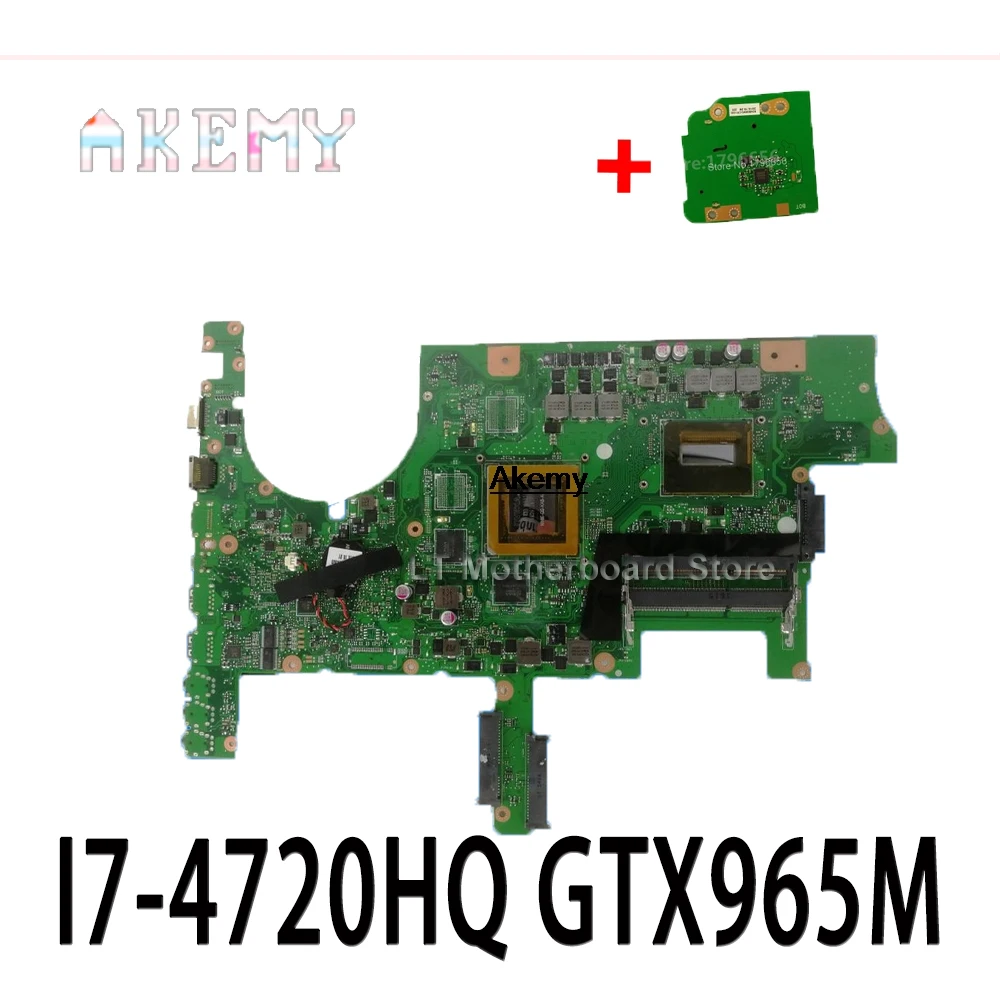 

SAMXINNIO ROG G751JL Laptop motherboard For Asus G751JL G751JY G751J G751JT Test original mainboard I7-4720HQ GTX965M-V2G