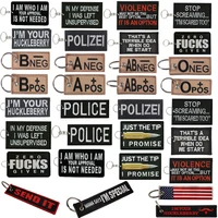 police blood type badge embroidered patch keychain key ring tags fabric car biker backpack package bags hook patches key holder