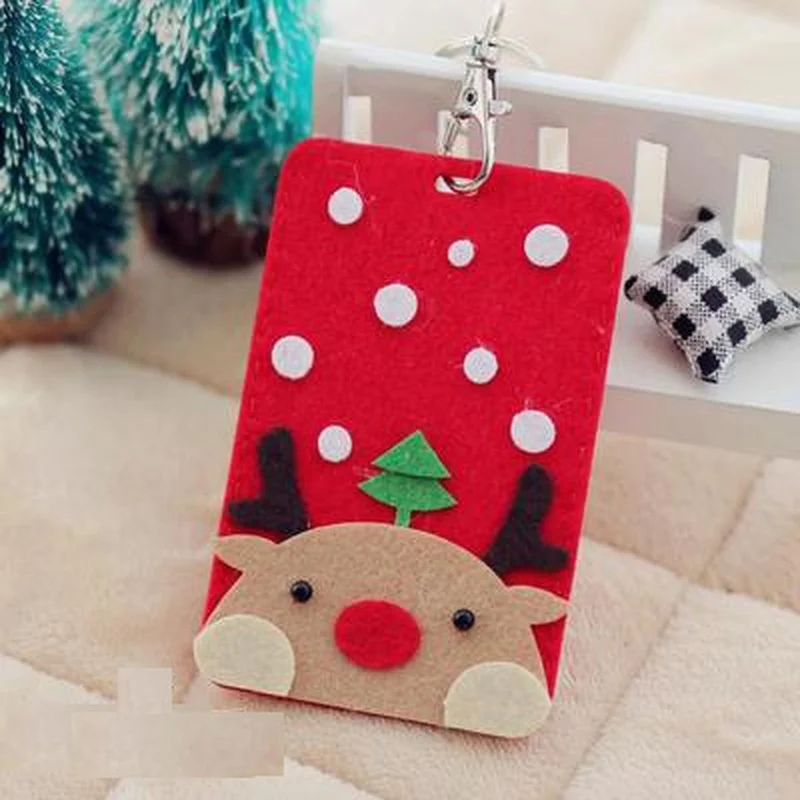 Рождество ID держатель для карт банк автобусные карты Обложка офисные брелок