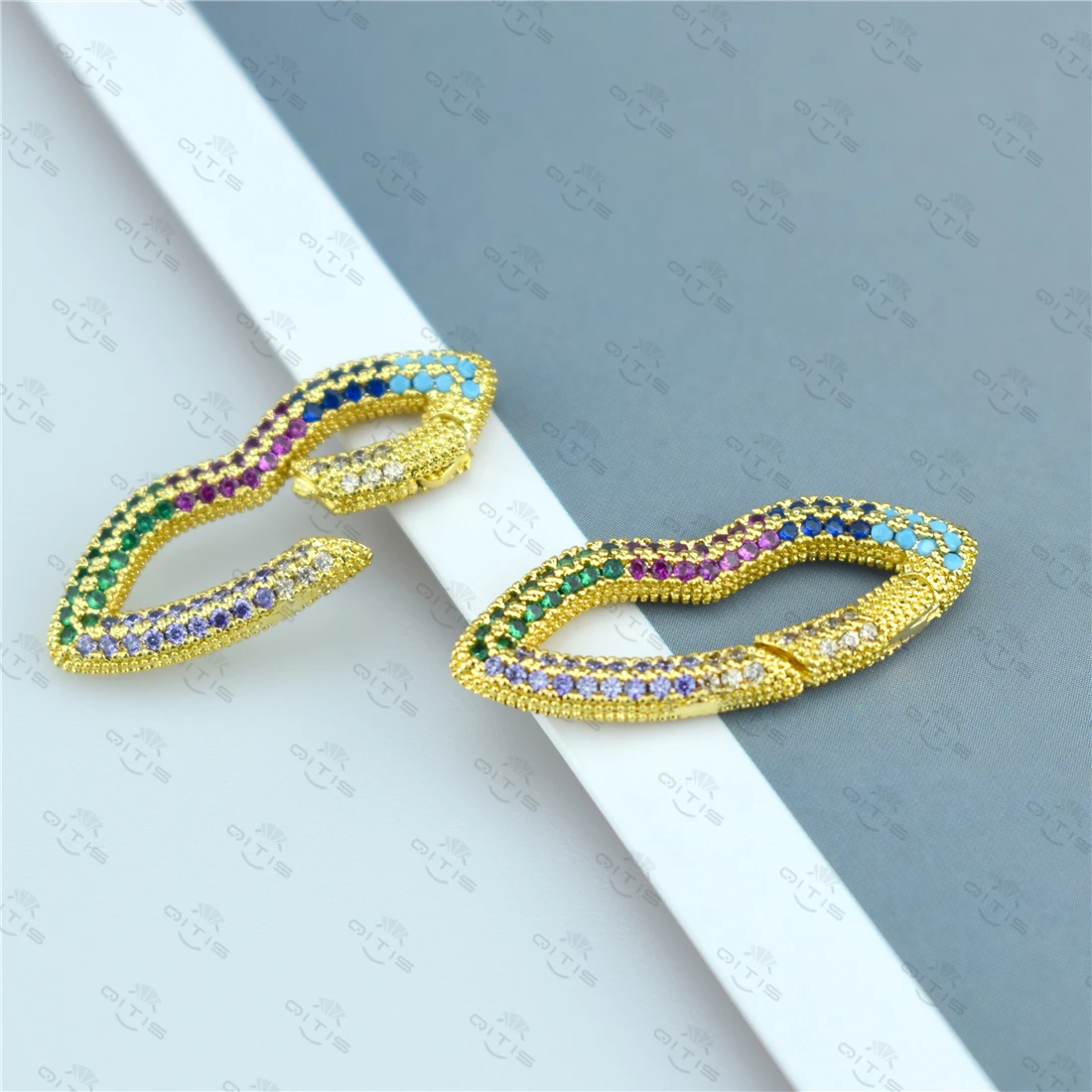 

Lips Shape Hooks Rainbow Zircon Clasps Pendant Connectors for DIY Necklaces Bracelets Making Fashion Jewellery Accessories