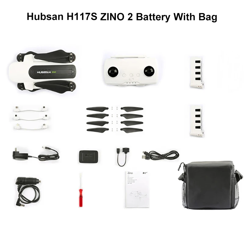 White 2b Bag Hubsan H117S Zino gps 5 г 1 км Складная рукоятка с видом от первого лица в формате 4K UHD, Камера 3-осевому гидростабилизатору RC Дрон Квадрокоптер RTF высокое Скорость белый - Цвет: White 2b Bag