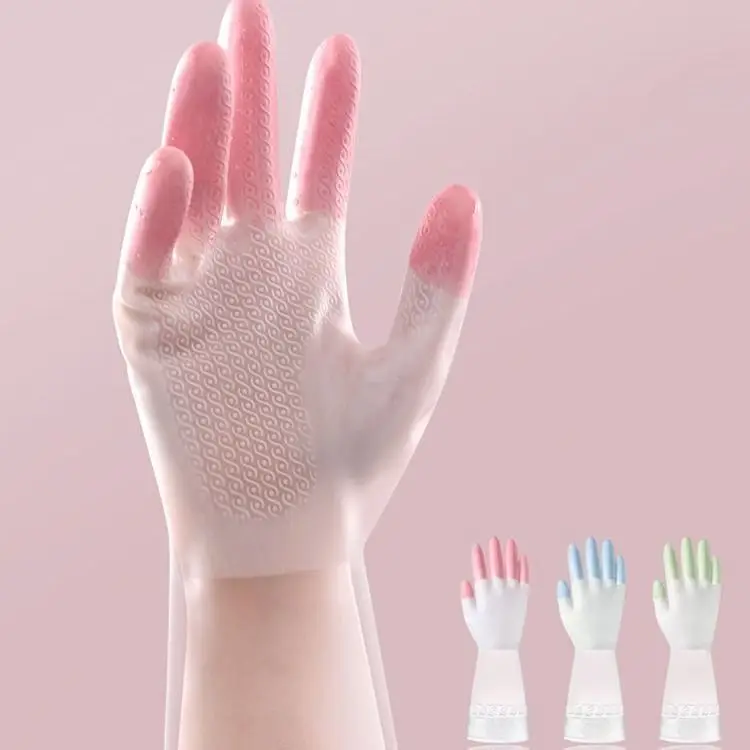 

New Summer Dishwashing Gloves Women's Thin Waterproof Durable Household Kitchen Vegetable Washing Laundry Rubber Latex Plastic