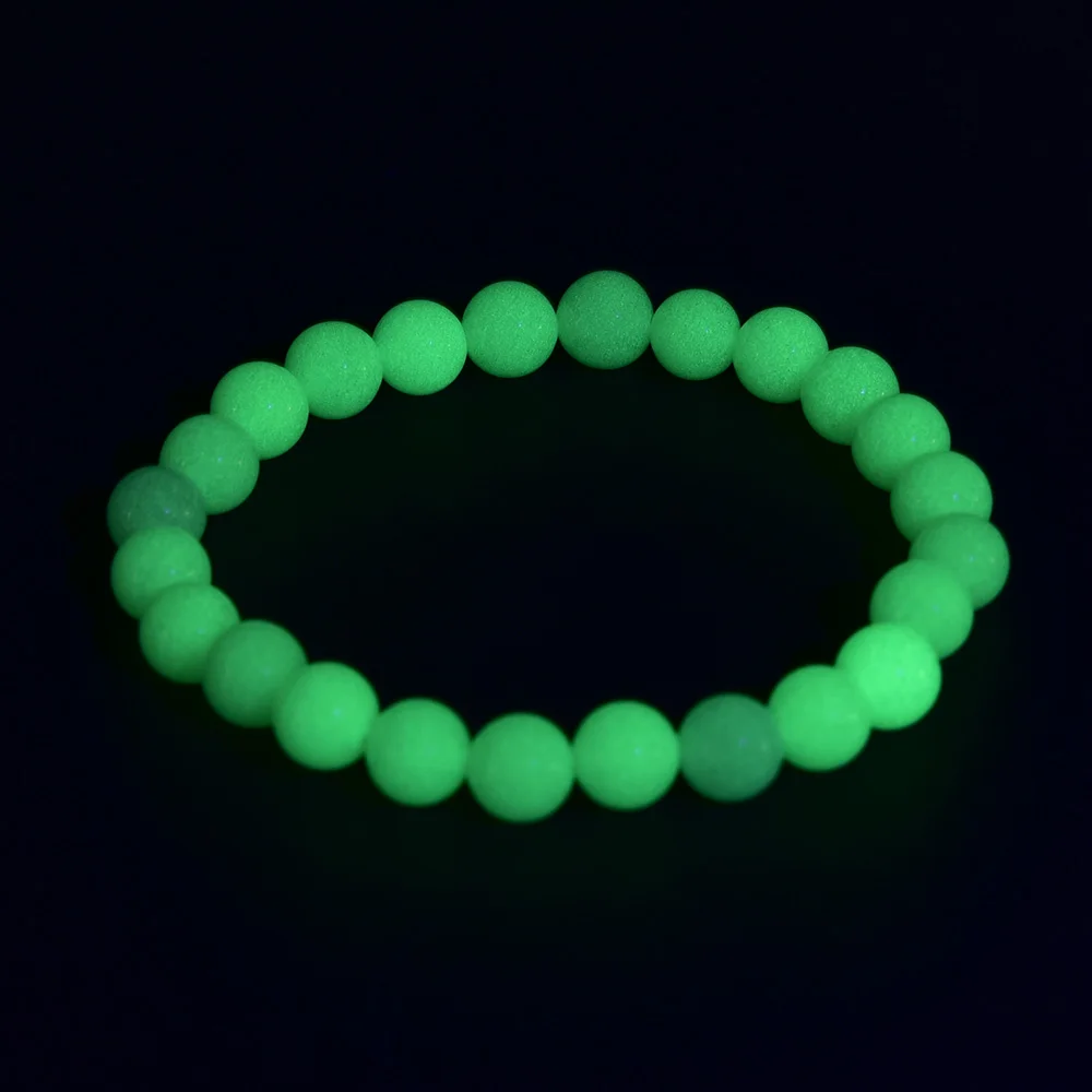 Green Light Asingeloo светящийся светильник, светящиеся бусины, натуральный камень, браслеты для женщин, молитвенные бусы, браслет, ювелирные изделия, браслеты - Окраска металла: Green Light