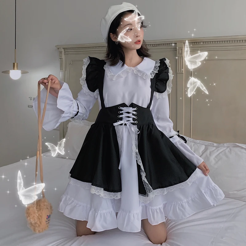Новинка платье лолиты для горничной Kawaii одежда + юбка-фартук готическое милый