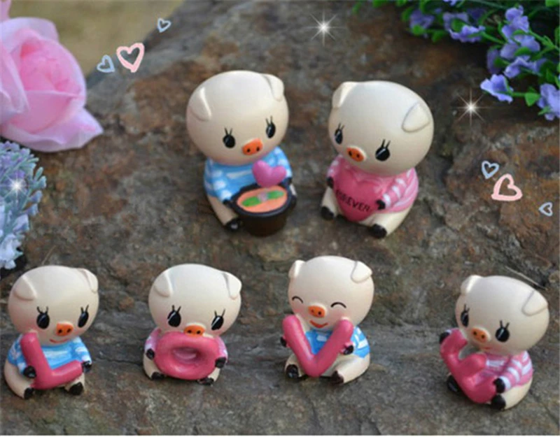 4 шт./компл. новейшие украшения для автомобиля милая любовь маленькая свинка