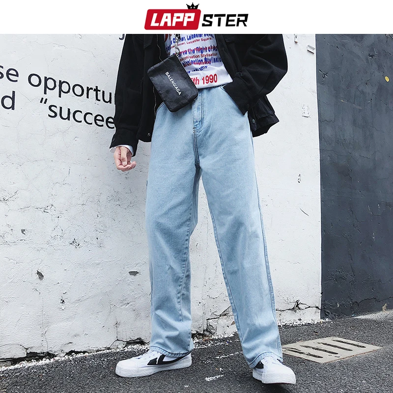 Брюки-султанки LAPPSTER мужские джинсовые прямые в стиле хип-хоп | Мужская одежда