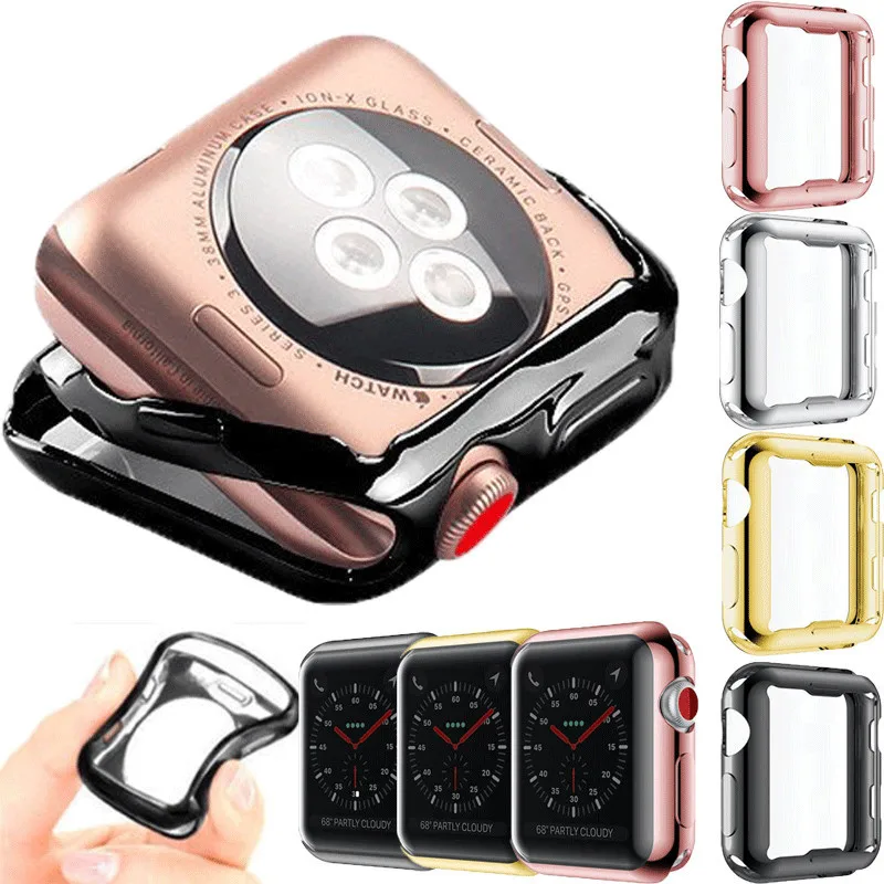 Для Apple Watch серии 4 силиконовый чехол бампер из ТПУ крышка протектор для часов 38 42