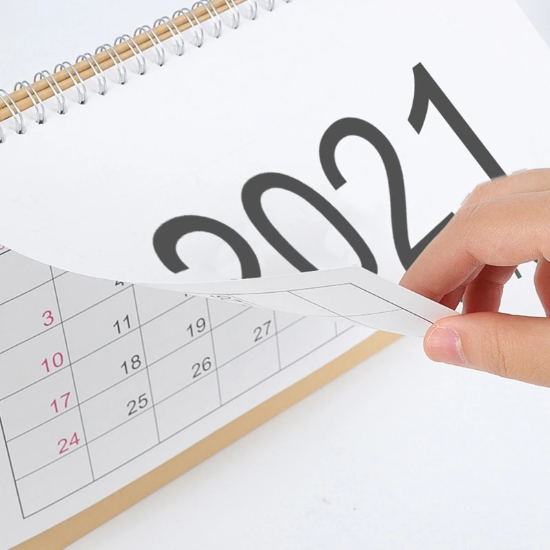 

2021 Simple Desktop Calendar English Coil Daily Monthly Planner Schedule Yearly Agenda Organizer