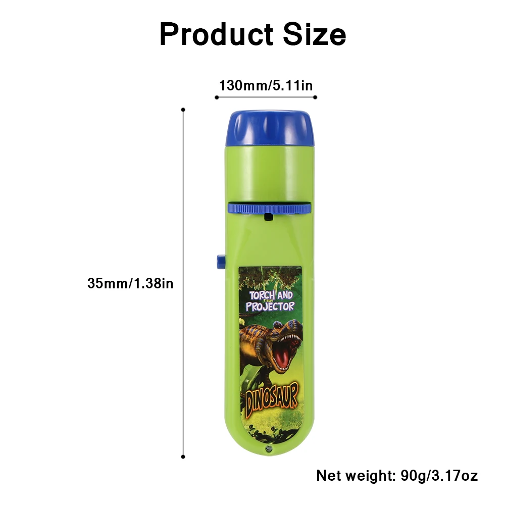 

Dinosaur Projection Flashlight Child Projector Light Toy Night Photo Picture Light Bedtime Learning Fun Luminous projection Lamp
