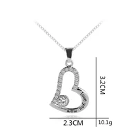 lucky letter love you mom love heart simple zircon pendant necklace love woman mother girl gift wedding blessing jewelry
