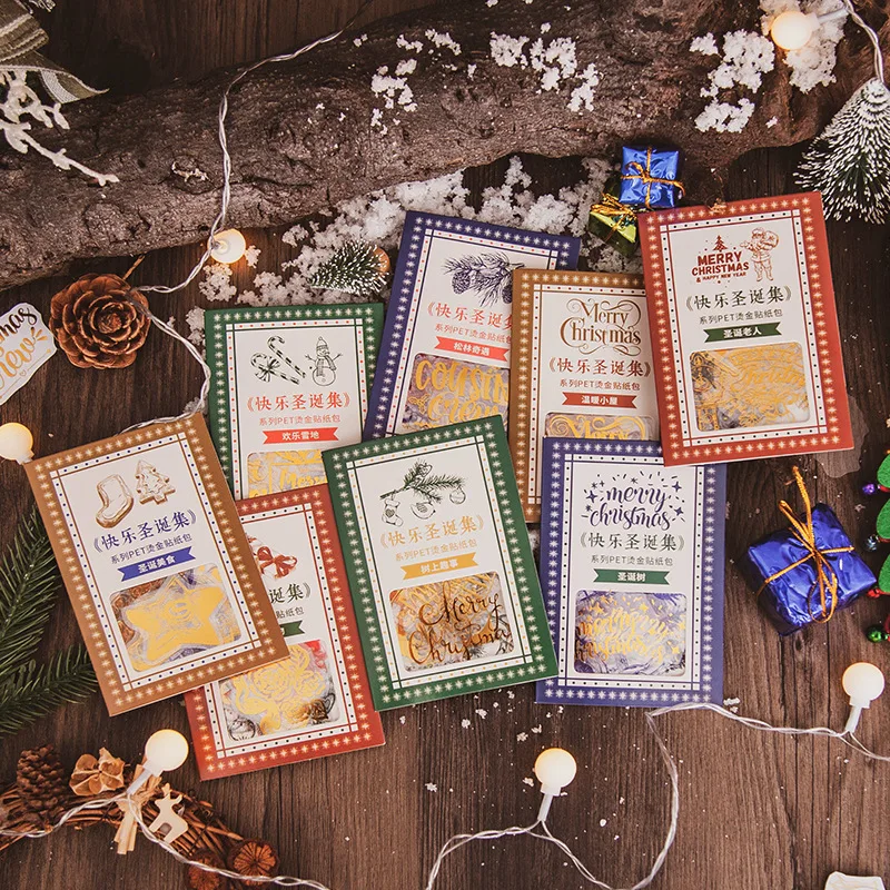 

30pcs Merry Christmas Decorative PET Stickers Romantic holiday Scrapbooking Label Diary Stationery Album Phone Journal Planner