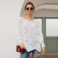 autumn winter women batwing knit sweater elegant fashion loose casual long sleeve pullover hollow out oversize retro jumper tops