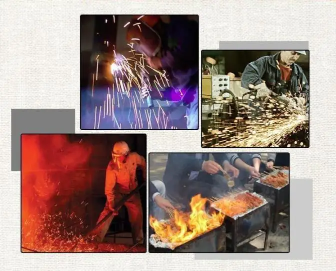 13-16 Inches Leather Forge Welding Gloves Heat Fire Resistant Grill Fireplace Furnace Stove Pot Holder Tig Welder Mig BBQ Gloves