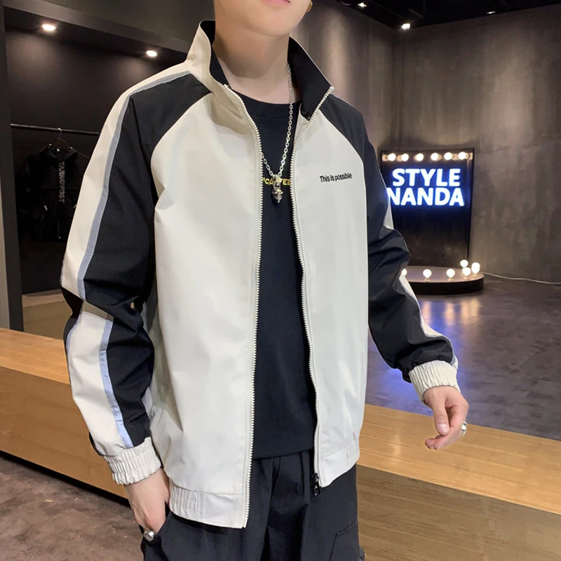 Куртка мужская с воротником стойкой на молнии батальных размеров|Мужские куртки|