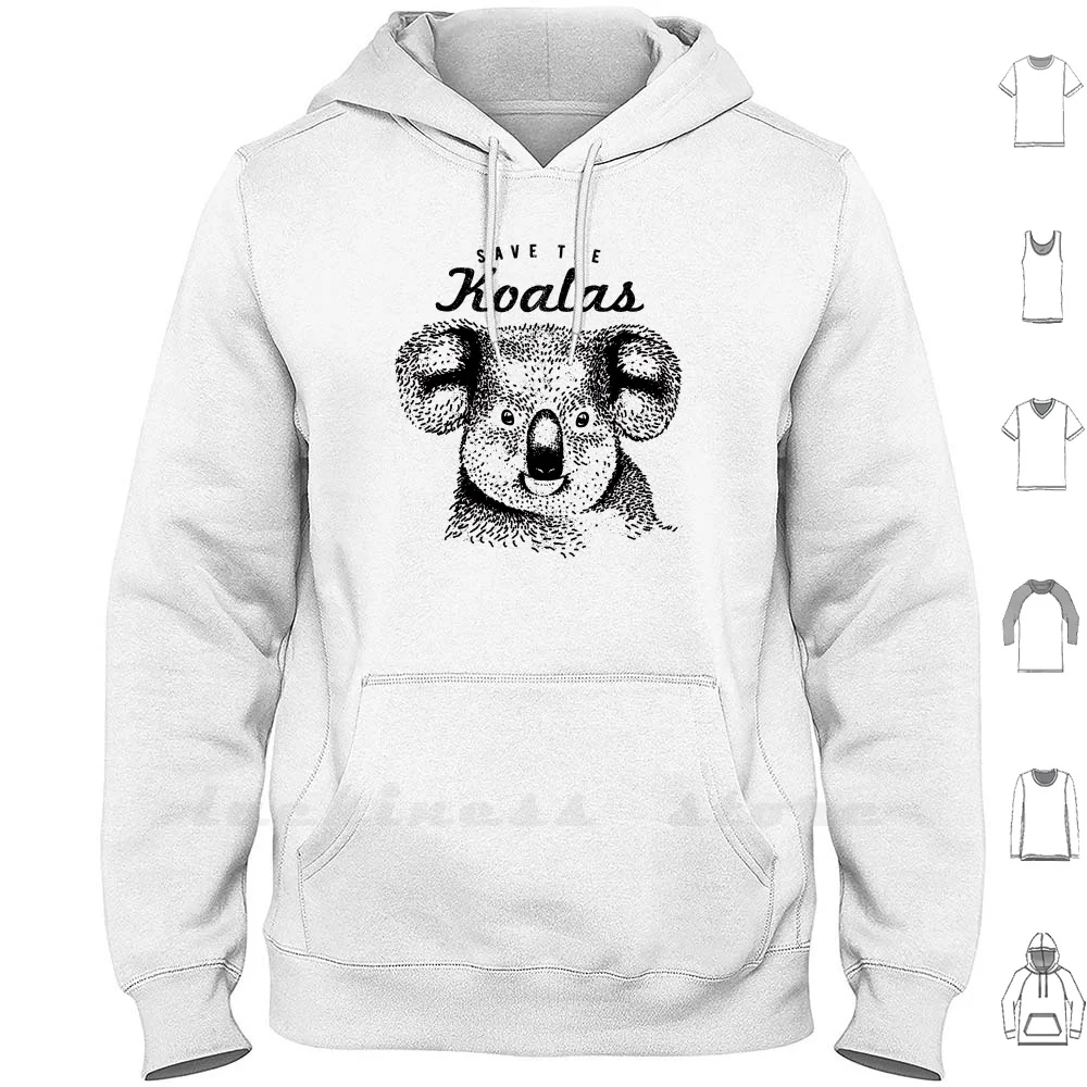 

Save The Koalas-Koala Conservation Design Hoodies Long Sleeve Koala Koalas Koala Art Kids Grey Koala