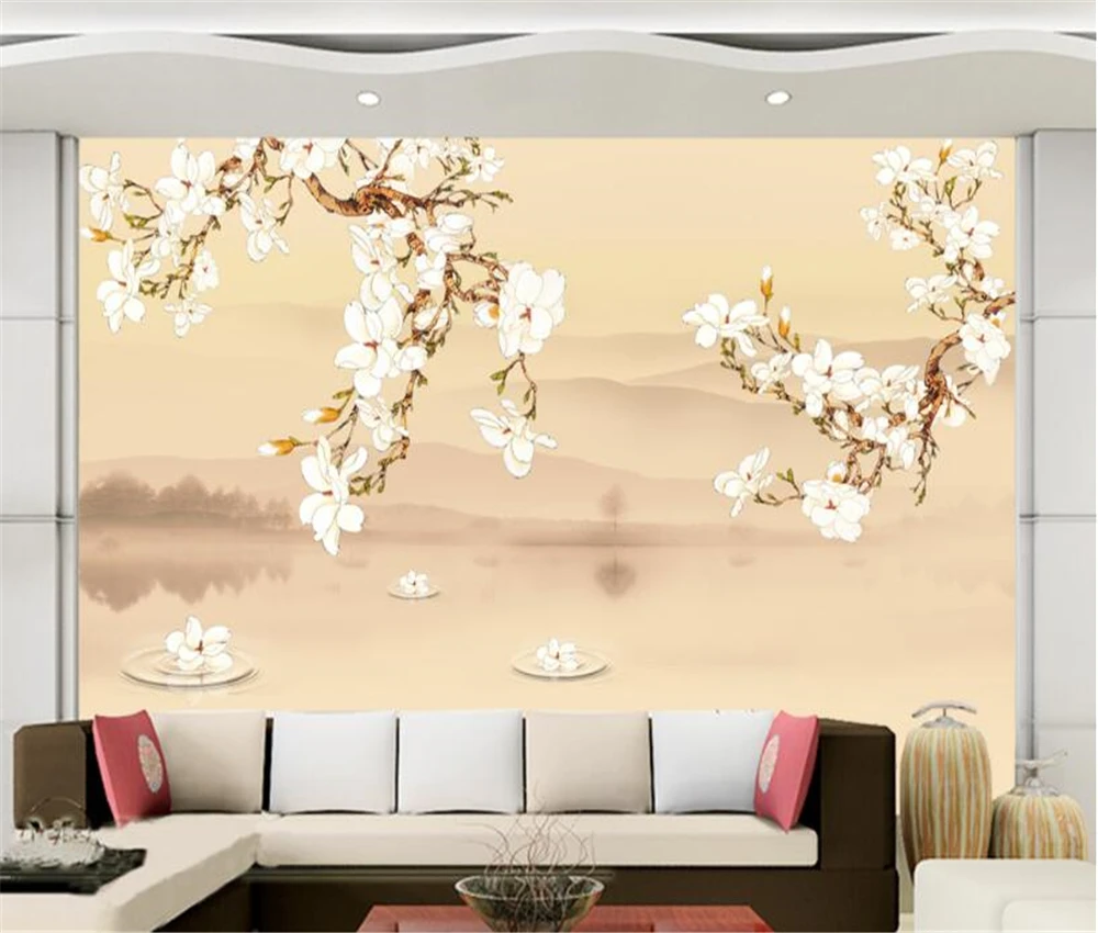 Фон для гостиной и спальни с изображением магнолии|tv living rooms|tv livechinese room |