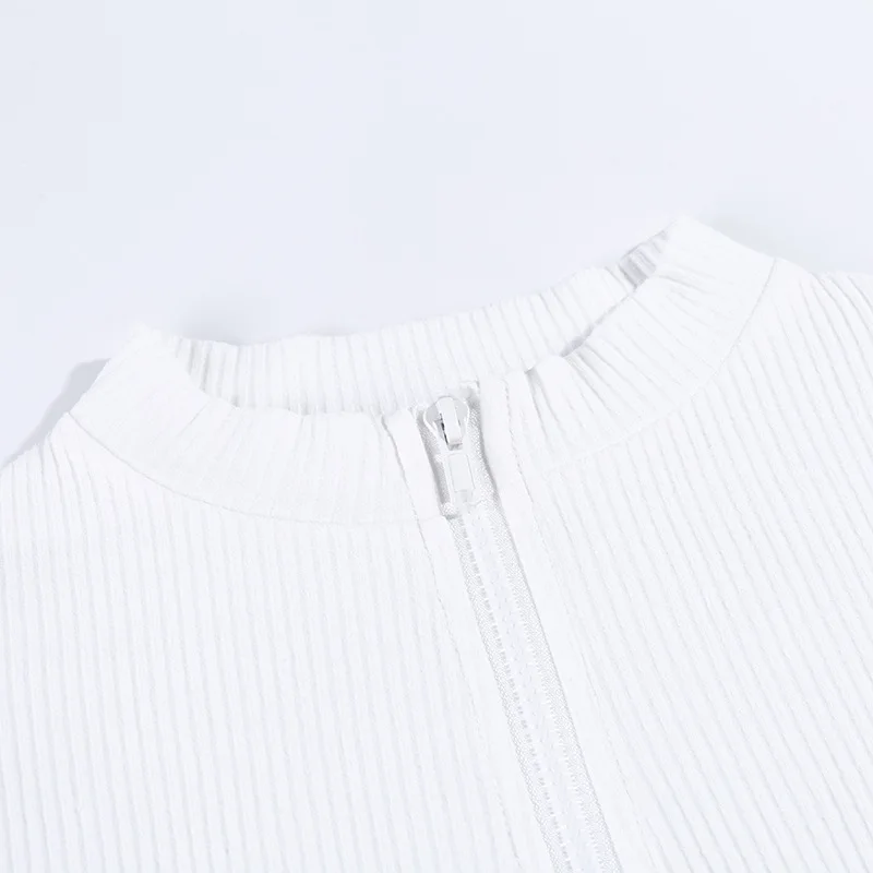 Оставайтесь аккуратными модные белые вязаные топы на молнии 2019 осень новые