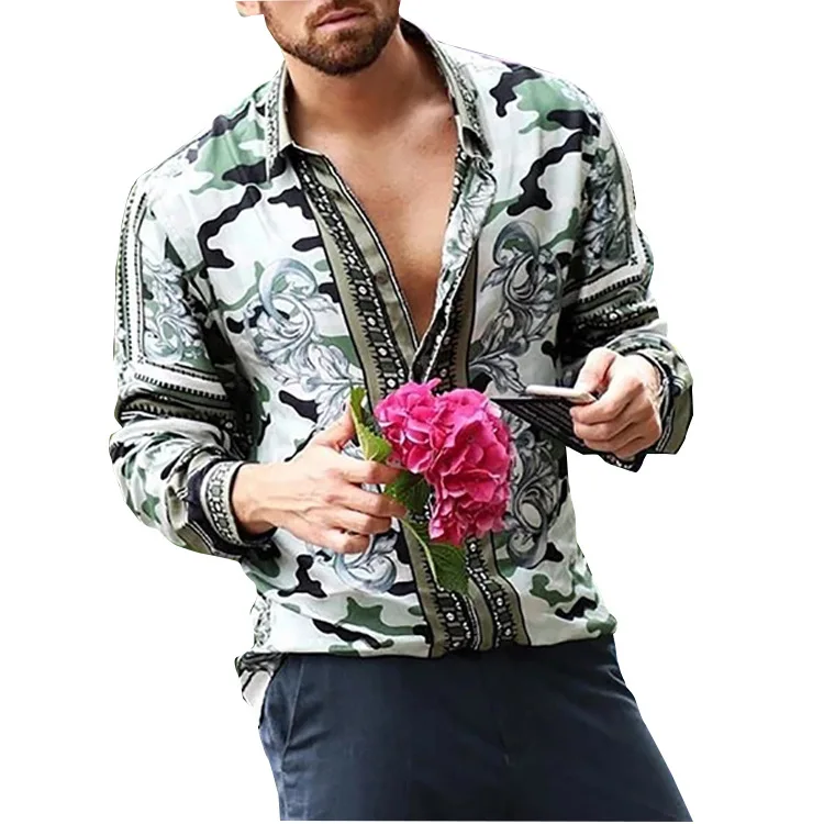 Модная повседневная мужская рубашка с длинным рукавом на весну и осень новая