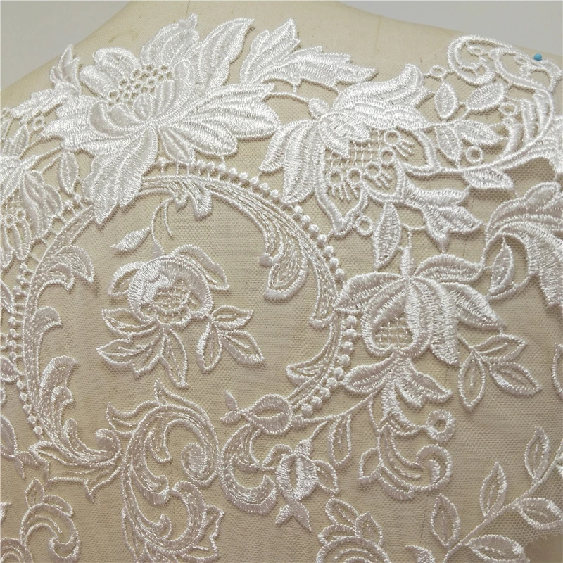 

lace flowers pairs large big lace appliques Patch bridal dreses DIY lace