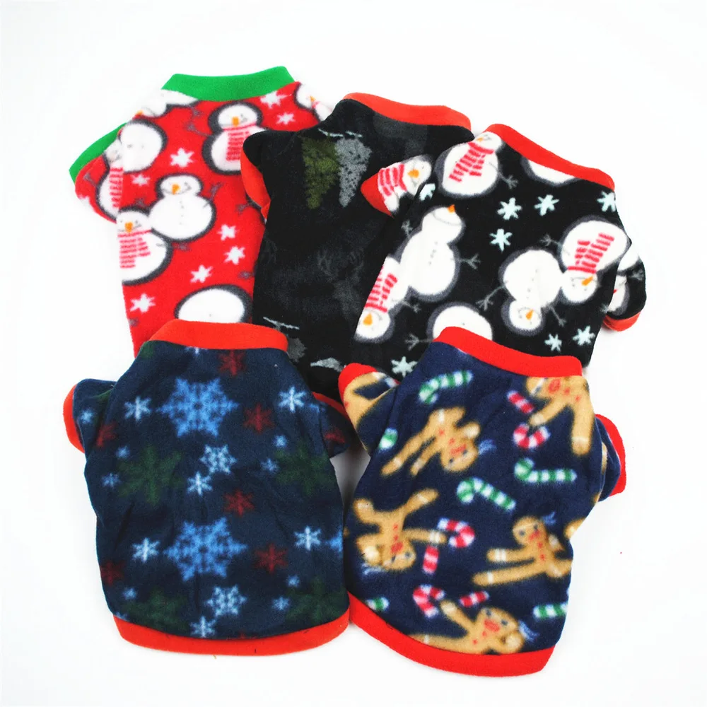 

Fleece Pet Dog Christmas Clothes for Small Dogs Winter Warm Coat Classic Sweater Pet Soft Christmas Clothing Puppy Hoodie Outfit