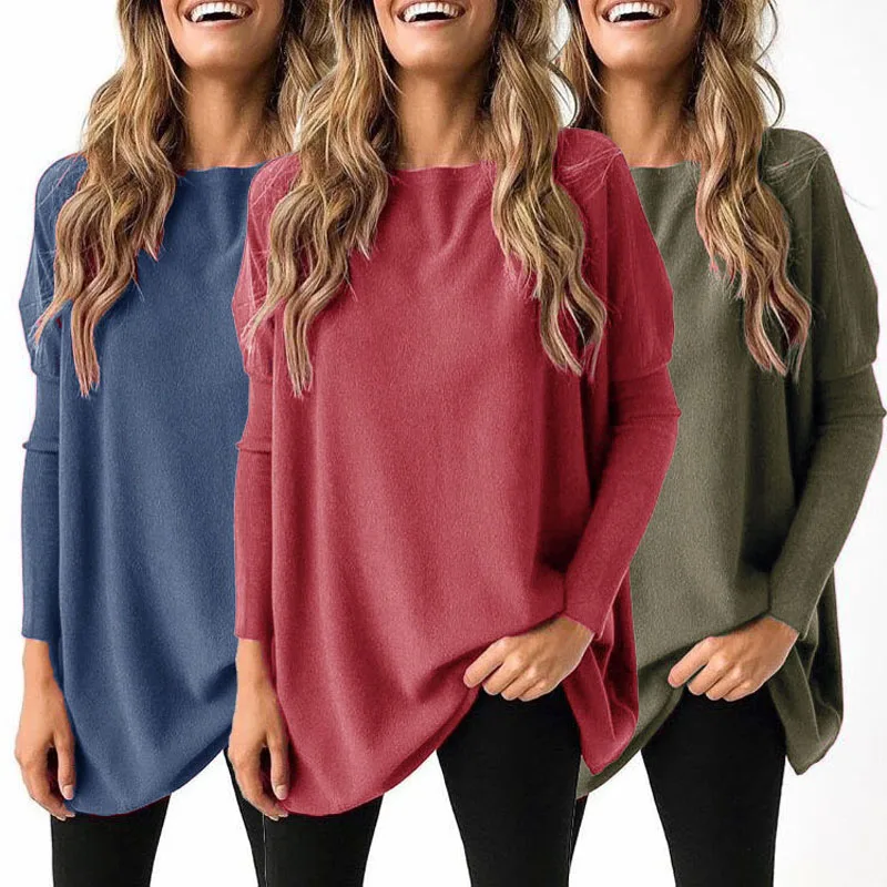 

Womens Tops Ladies Sweater Winter Warm Coat Fashion Pullover Baggy Round Neck Tunic Loose Fit