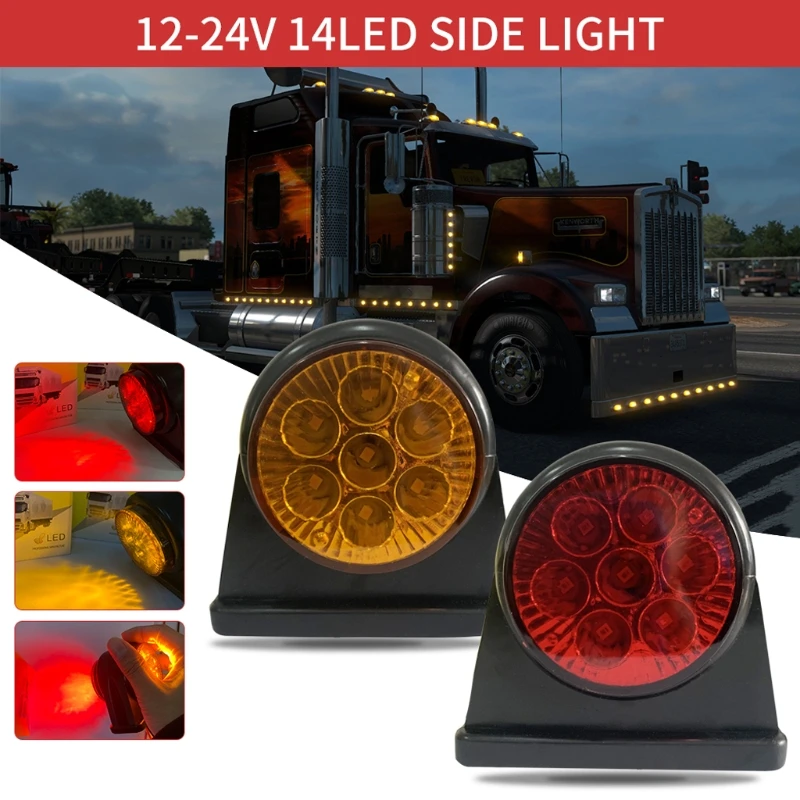 

Car Trailer LED Side Marker Light Yellow Red Turn Signal Clearance Light T3EF