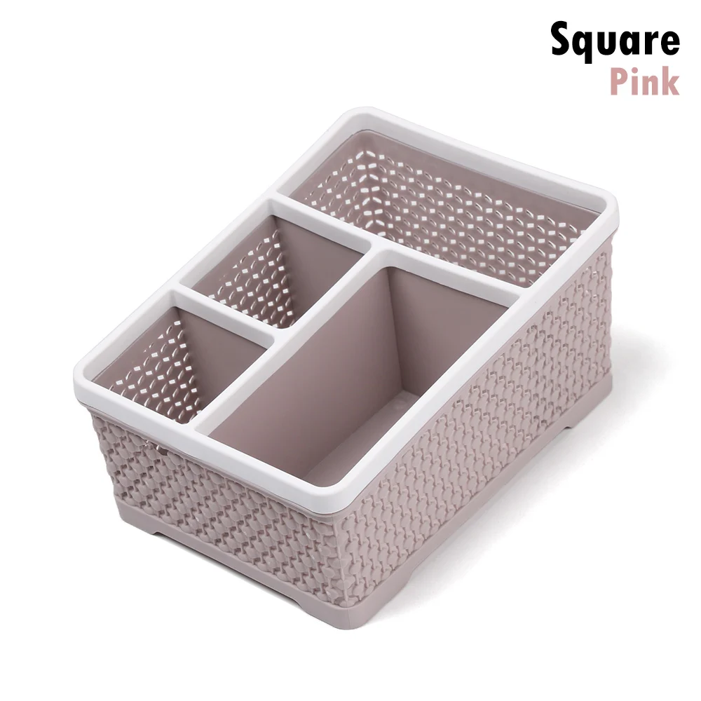Square Pink 4 вида красочных шестигранных ручек для дома и офиса, держатель для карандашей и ручек для хранения косметики, коробка для хранения косметики, ящик для стола, Органайзер - Цвет: Square Pink